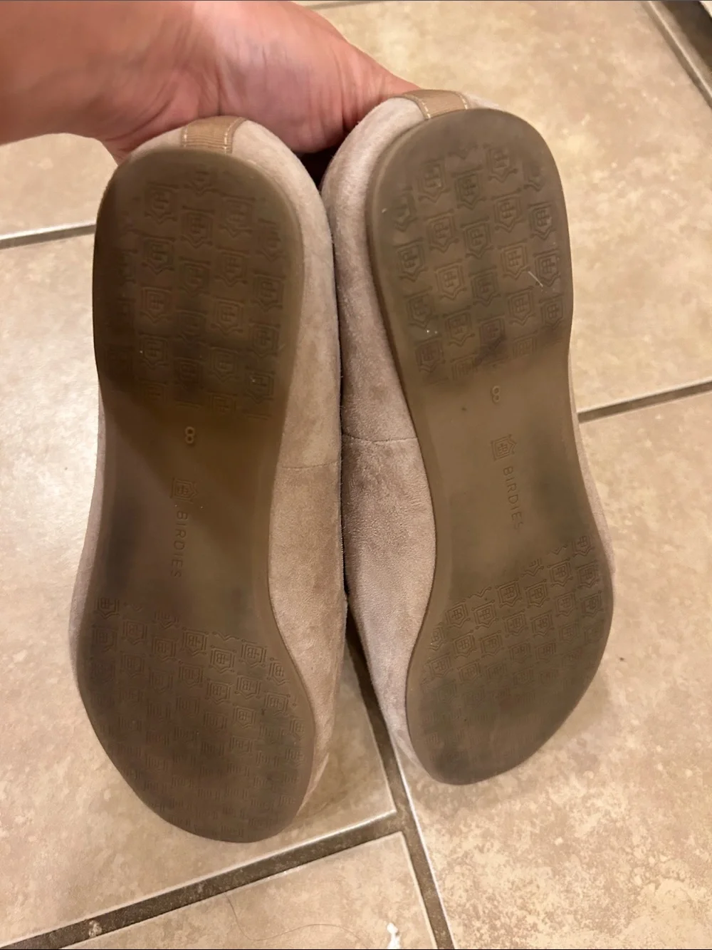 Birdies 8 Taupe Suede Loafers